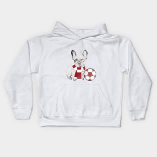 Football Supporting French Bulldog Kids Hoodie